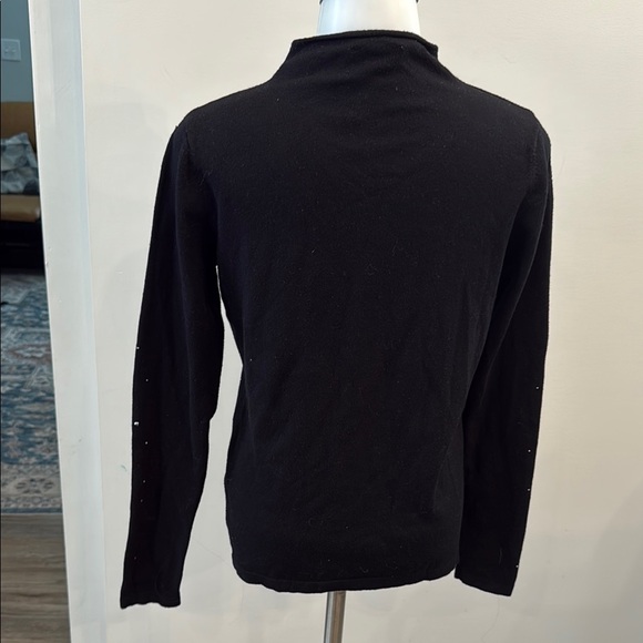 Vila Milano Small Black Sparkle Embellished Crew Neck Sweater - Picture 6 of 7